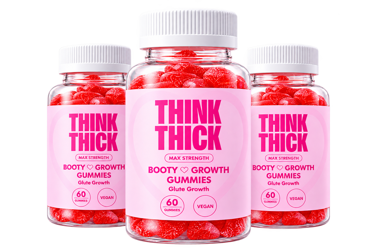 Three Booty Growth bottles